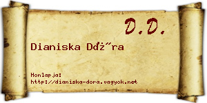 Dianiska Dóra névjegykártya